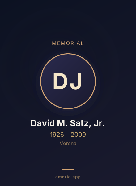 Memorial portrait of David M. Satz, Jr.