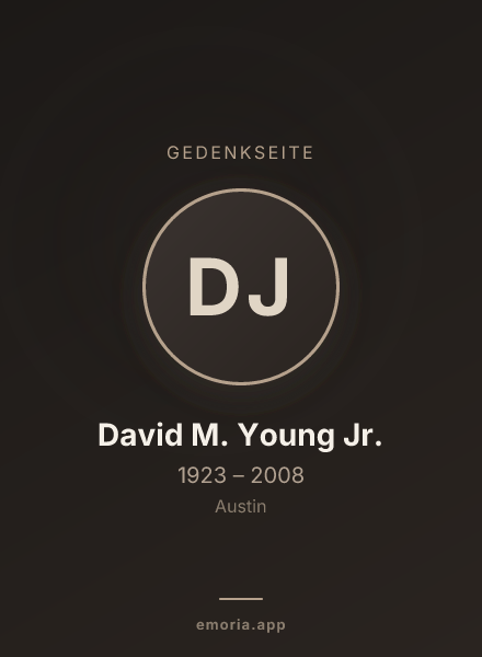 Gedenkportrait von David M. Young Jr.