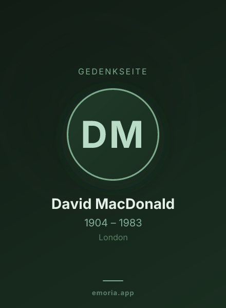 Gedenkportrait von David MacDonald