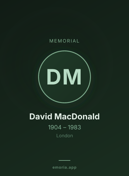 Memorial portrait of David MacDonald