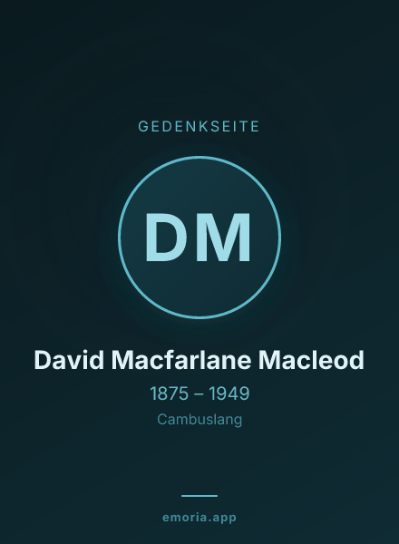 Gedenkportrait von David Macfarlane Macleod