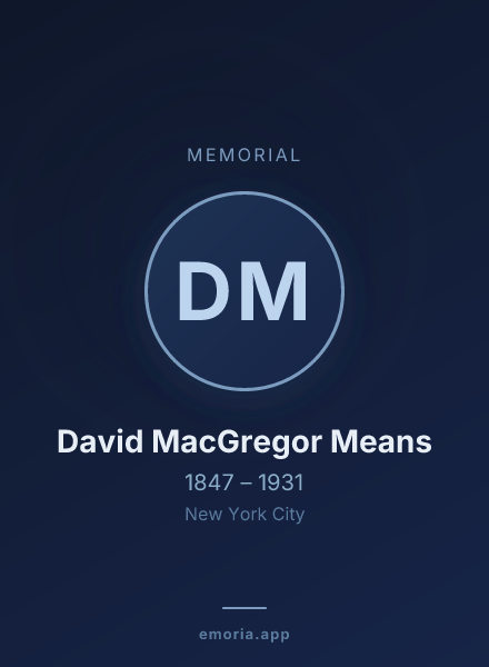 Memorial portrait of David MacGregor Means