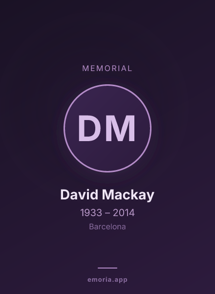 Memorial portrait of David Mackay