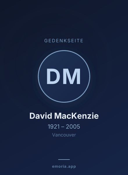 Gedenkportrait von David MacKenzie