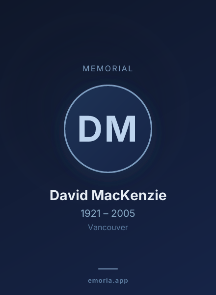 Memorial portrait of David MacKenzie