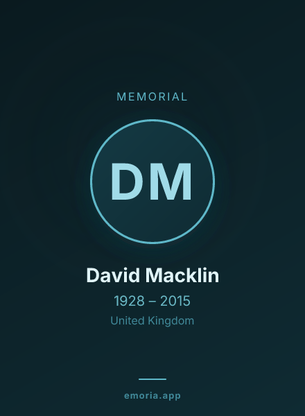 Memorial portrait of David Macklin