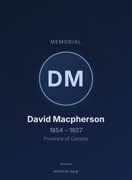Memorial portrait of David Macpherson