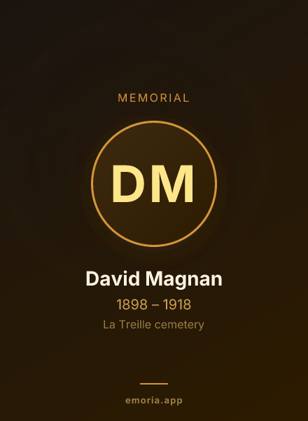 Memorial portrait of David Magnan