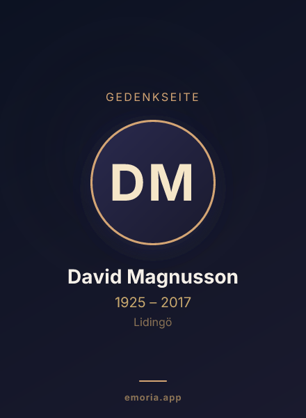 Gedenkportrait von David Magnusson