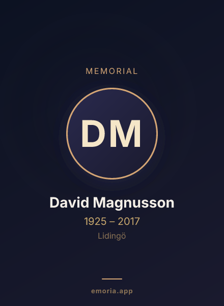 Memorial portrait of David Magnusson