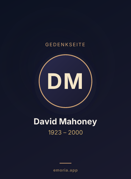 Gedenkportrait von David Mahoney