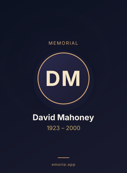 Memorial portrait of David Mahoney