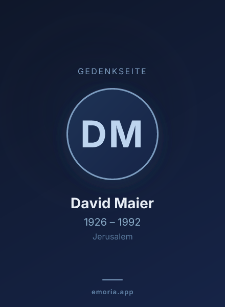 Gedenkportrait von David Maier