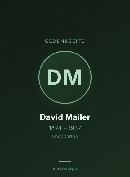 Gedenkportrait von David Mailer
