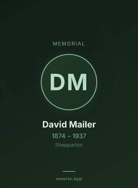 Memorial portrait of David Mailer