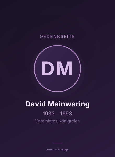 Gedenkportrait von David Mainwaring