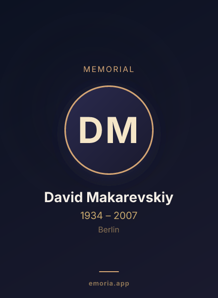 Memorial portrait of David Makarevskiy