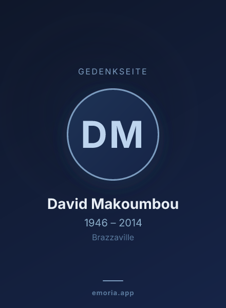 Gedenkportrait von David Makoumbou