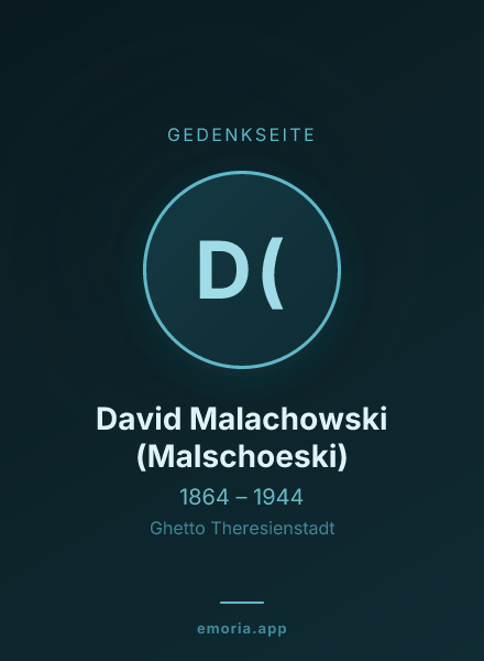 Gedenkportrait von David Malachowski (Malschoeski)
