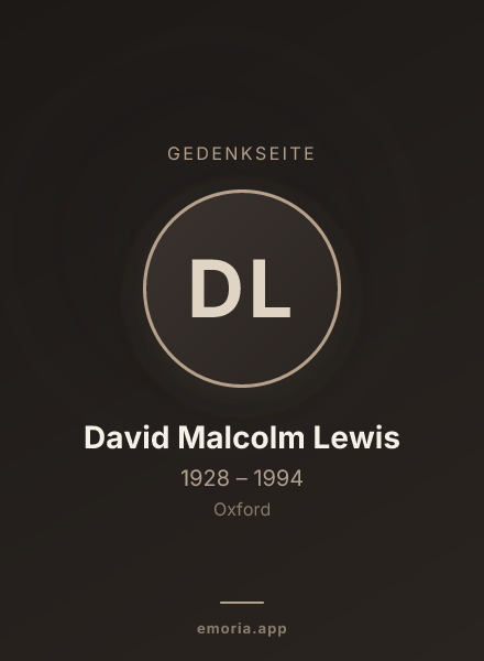 Gedenkportrait von David Malcolm Lewis