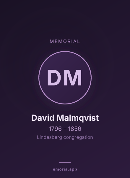 Memorial portrait of David Malmqvist