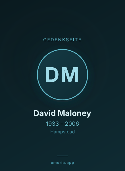 Gedenkportrait von David Maloney