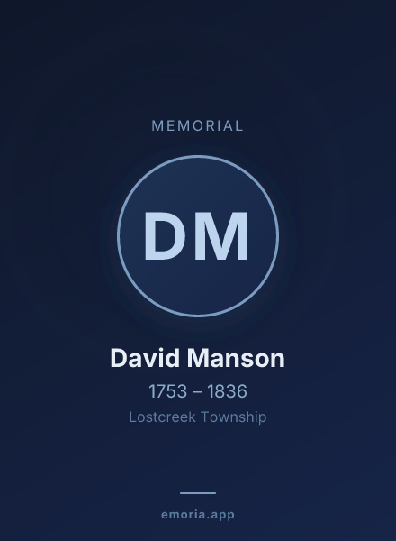 Memorial portrait of David Manson