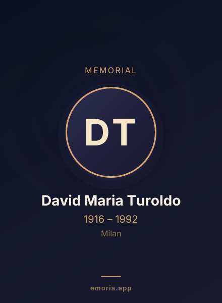 Memorial portrait of David Maria Turoldo