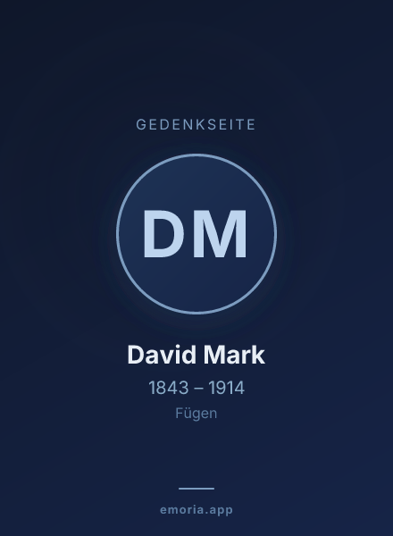 Gedenkportrait von David Mark