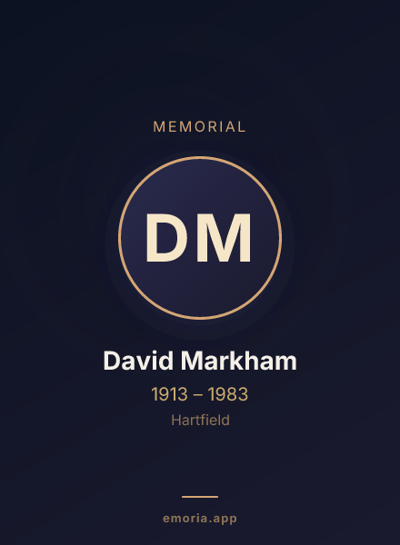 Memorial portrait of David Markham