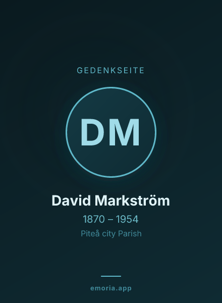 Gedenkportrait von David Markström