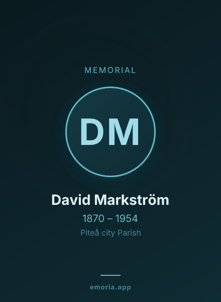 Memorial portrait of David Markström