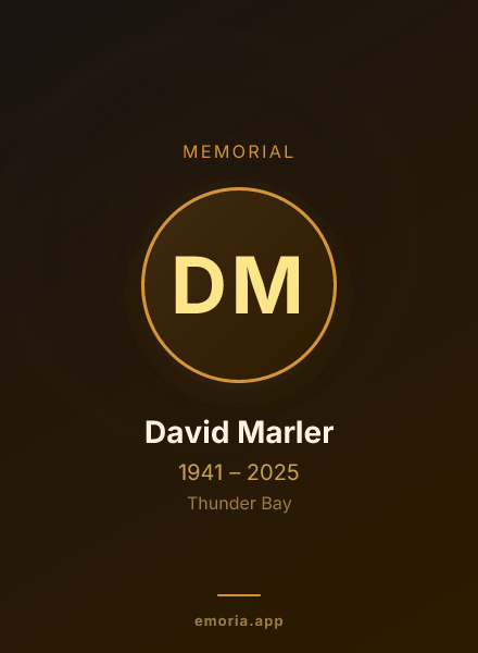 Memorial portrait of David Marler