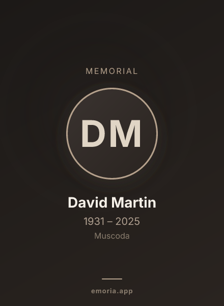 Memorial portrait of David Martin