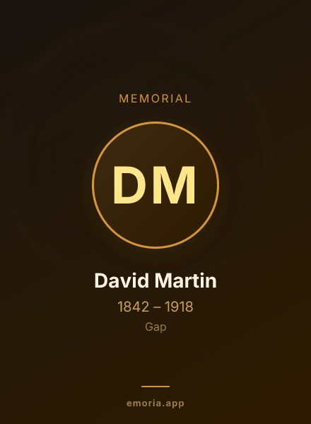 Memorial portrait of David Martin