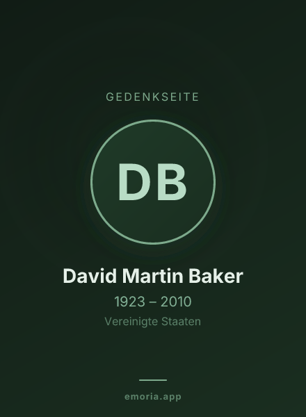Gedenkportrait von David Martin Baker