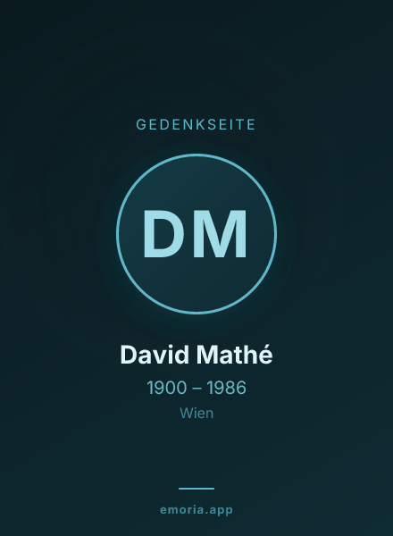 Gedenkportrait von David Mathé
