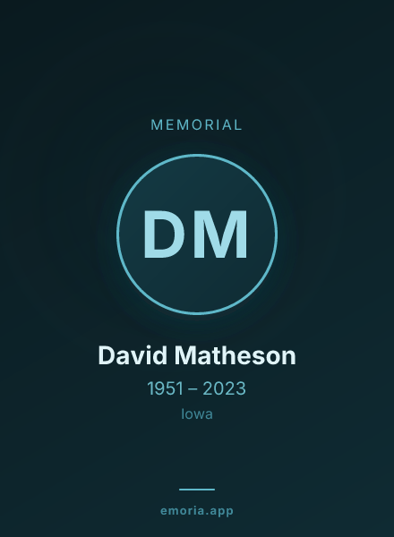 Memorial portrait of David Matheson