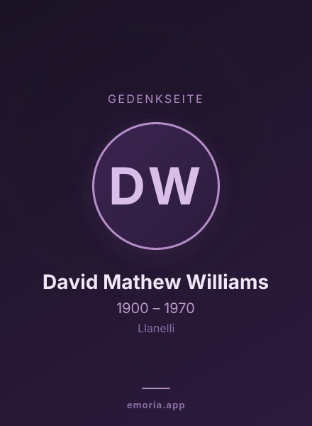 Gedenkportrait von David Mathew Williams