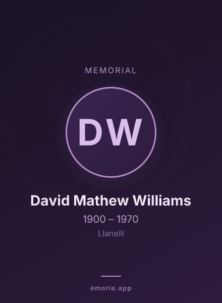 Memorial portrait of David Mathew Williams