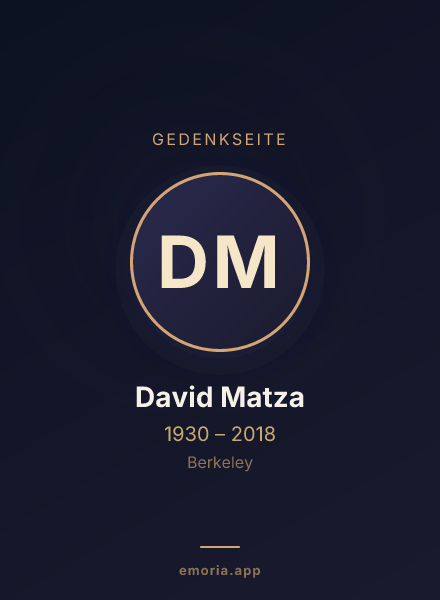 Gedenkportrait von David Matza