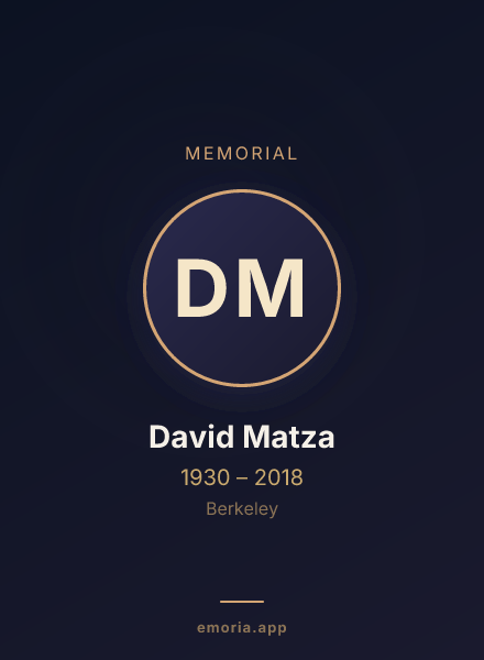 Memorial portrait of David Matza