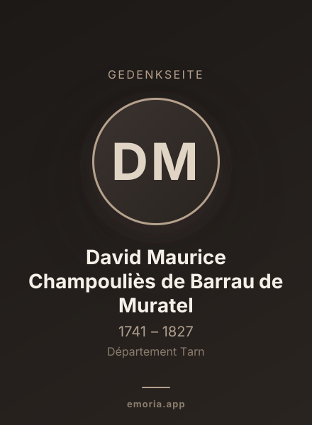 Gedenkportrait von David Maurice Champouliès de Barrau de Muratel