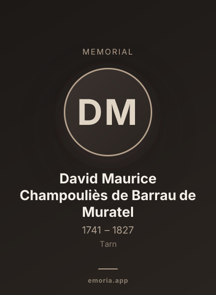 Memorial portrait of David Maurice Champouliès de Barrau de Muratel