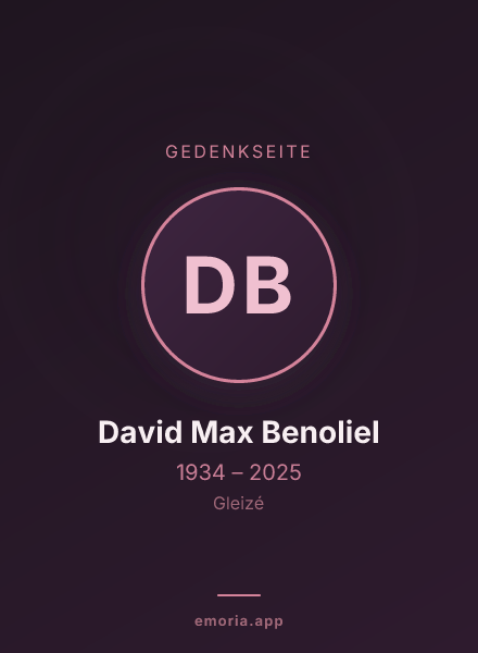 Gedenkportrait von David Max Benoliel