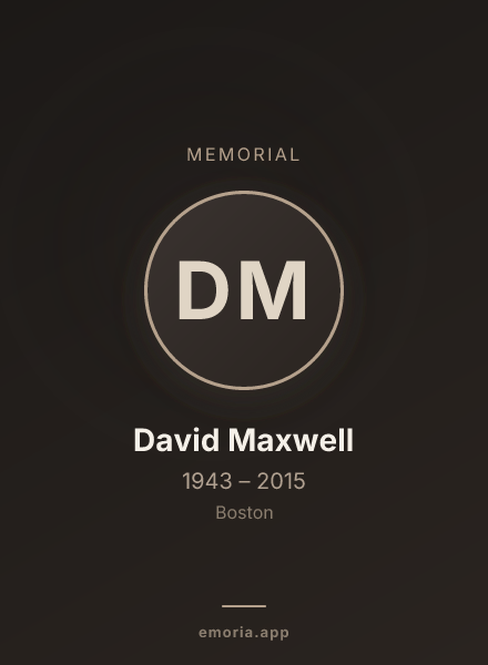 Memorial portrait of David Maxwell