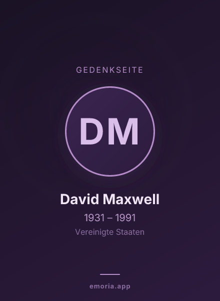 Gedenkportrait von David Maxwell