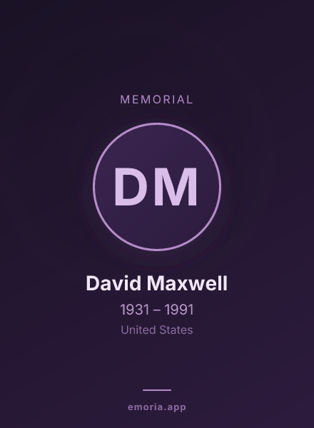 Memorial portrait of David Maxwell