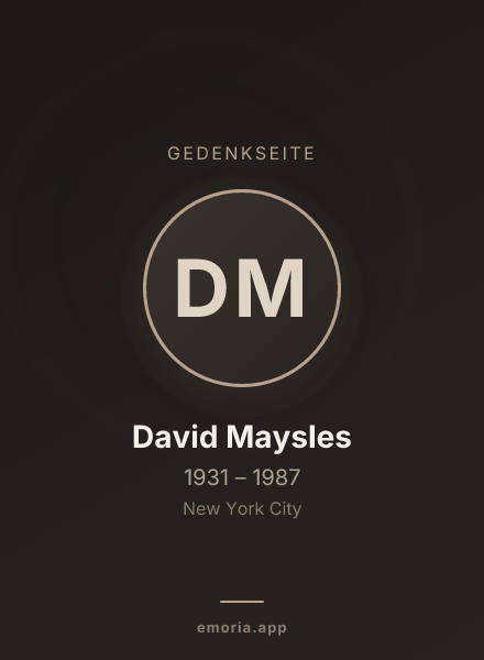 Gedenkportrait von David Maysles