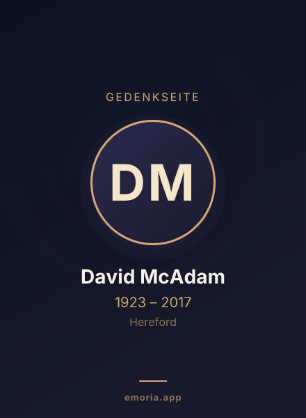 Gedenkportrait von David McAdam